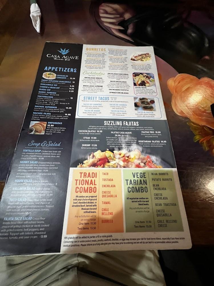 Casa Agave Mexican Grill - Menu Scan 1